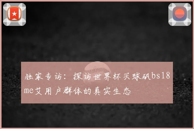 独家专访：探访世界杯买球矾bs18me艾用户群体的真实生态
